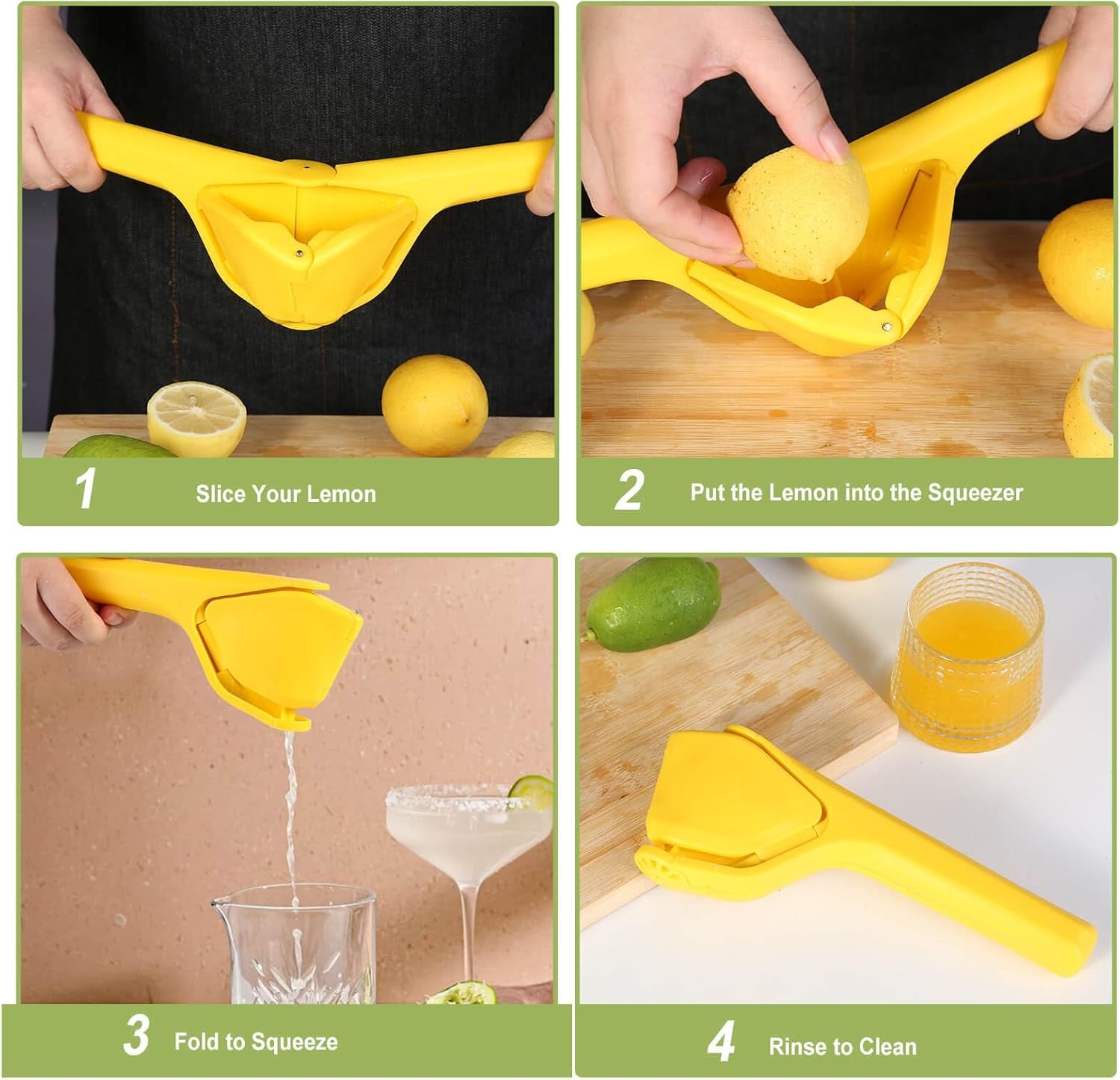 Lemon Squeezer, Effortless Manual Flat Lime Juicer Squeezer, Hand Citrus Press, Folds Design for Saving Space Storage, Easy to Make Juice from Lemon, Lime, Cirtus, Orange, Fruits