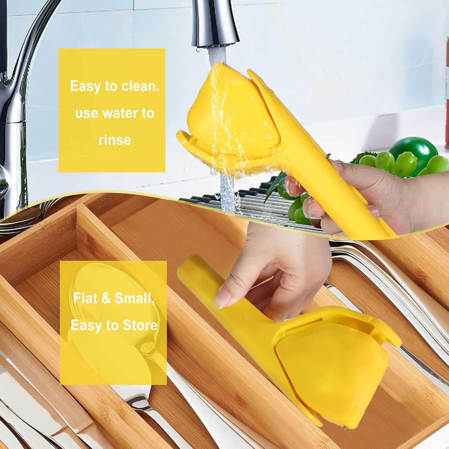 Lemon Squeezer, Effortless Manual Flat Lime Juicer Squeezer, Hand Citrus Press, Folds Design for Saving Space Storage, Easy to Make Juice from Lemon, Lime, Cirtus, Orange, Fruits